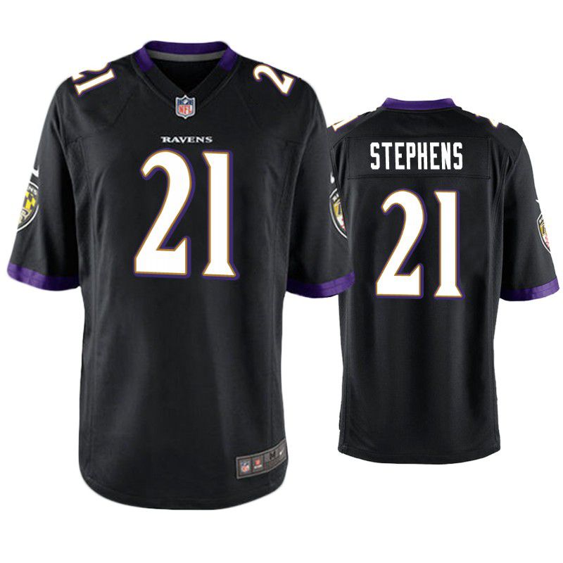 Men Baltimore Ravens #21 Brandon Stephens Nike Black Game NFL Jersey